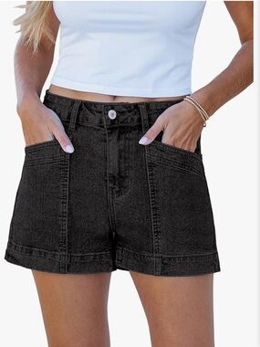 NWT- luvamia High-Waisted Black Denim Shorts